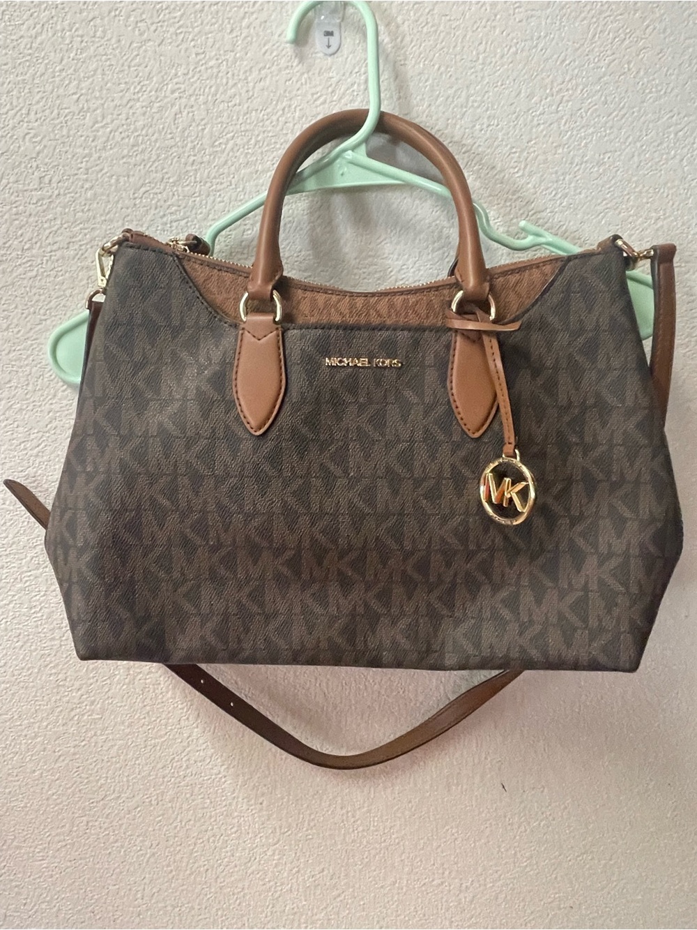 Michael Kors Brown and Tan Logo Satchel